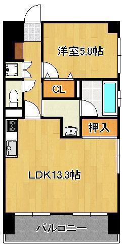 ライオンズマンション青山第3(1LDK/8階)の間取り写真