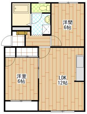 ベェスイズライフA(2LDK/1階)の間取り写真