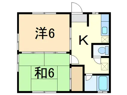 朝日ファーストハイム(2K/2階)の間取り写真