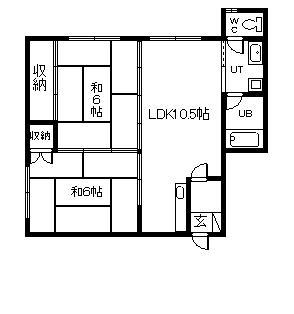 旭川シティーコート(2LDK/1階)の間取り写真