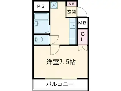 ルークレジデンス姫路III(1K/3階)の間取り写真