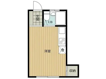 コーポタウン21セカンド(ワンルーム/1階)の間取り写真