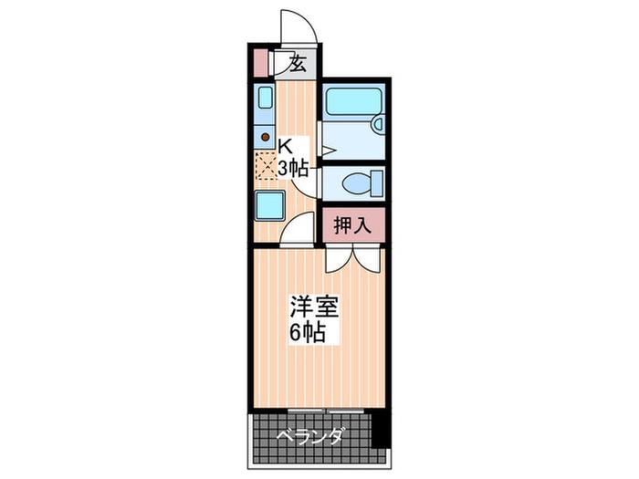 アンシャンテ(1K/6階)の間取り写真