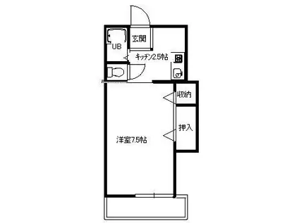 アヴェニール湘南I(1K/2階)の間取り写真