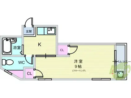 メゾンドール豊寿荘(2K/5階)の間取り写真