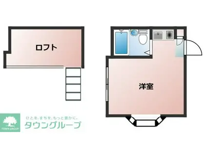 エクセル藤間(ワンルーム/2階)の間取り写真