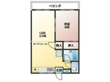 ツツミハイツ(1LDK/2階)の間取り写真