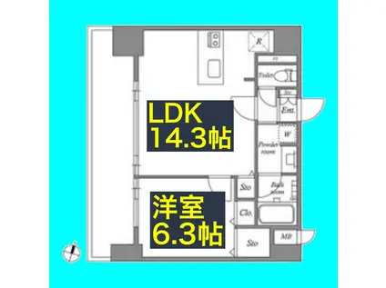 ファーストレジデンス栄(1LDK/2階)の間取り写真