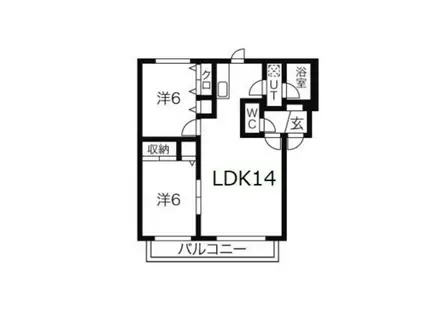 エスポアール(2LDK/2階)の間取り写真