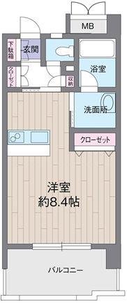 ローデンブルグ運動公園(1K/5階)の間取り写真
