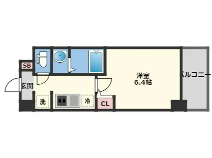 ジオエント福島野田(1K/2階)の間取り写真