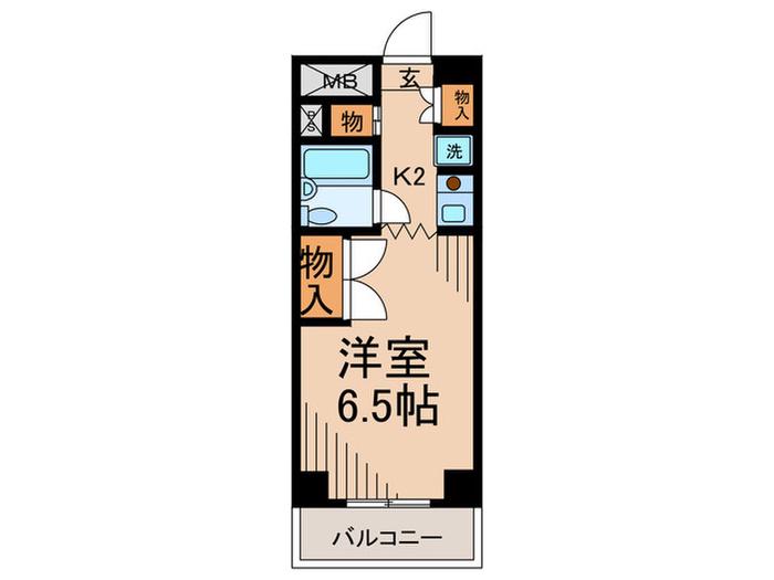 グランドパレス東北沢(1K/2階)の間取り写真
