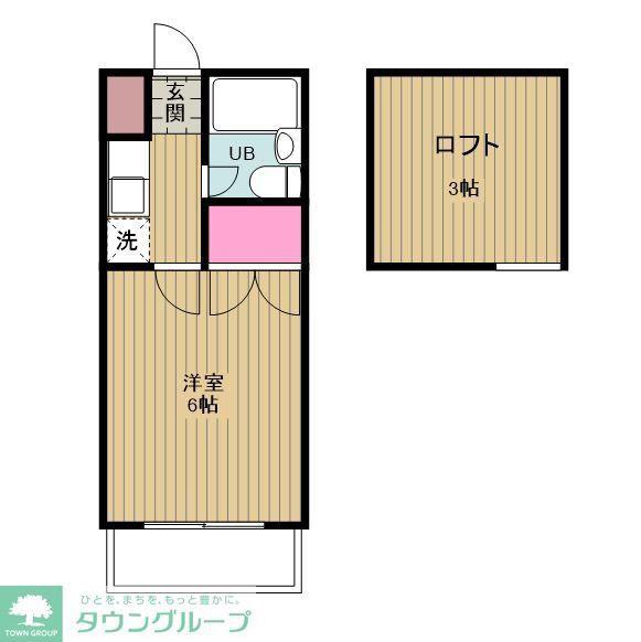 コーポアップル(ワンルーム/2階)の間取り写真