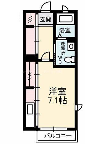 SAKURA(ワンルーム/1階)の間取り写真