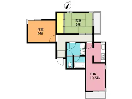 春日パステルプラザ(2LDK/3階)の間取り写真