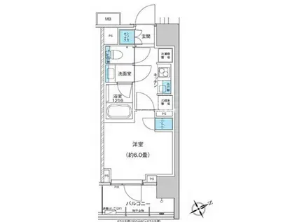 ザ・パークハウス浅草橋タワーレジデンス(1K/2階)の間取り写真