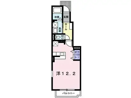 レイクヒルズ名倉I(ワンルーム/1階)の間取り写真