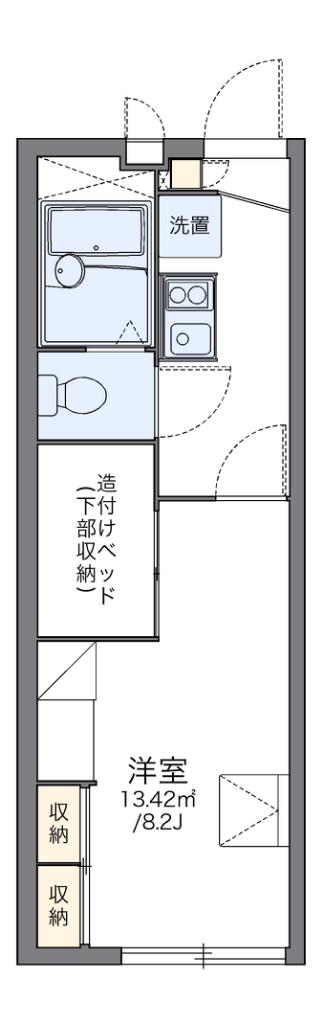 レオパレスルシェルブル金岡(1K/2階)の間取り写真