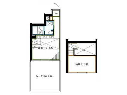 ラグゼナ東高円寺(1LDK/4階)の間取り写真