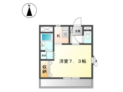 コンフォース藤(1K/2階)の間取り写真