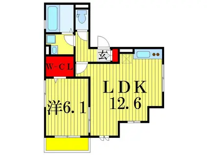 MIYABI(1LDK/2階)の間取り写真