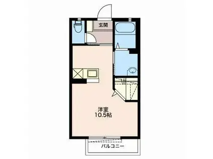 メゾン・ウィッシュ(ワンルーム/1階)の間取り写真