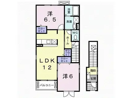 リーフガーデンI(2LDK/2階)の間取り写真