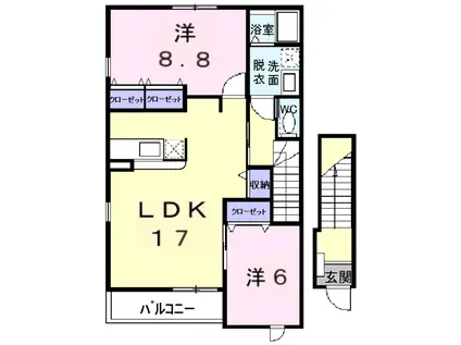 アスターラビスタIII(2LDK/2階)の間取り写真
