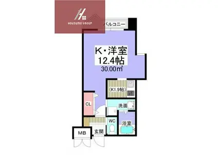 ブリランテIII番館(1K/3階)の間取り写真