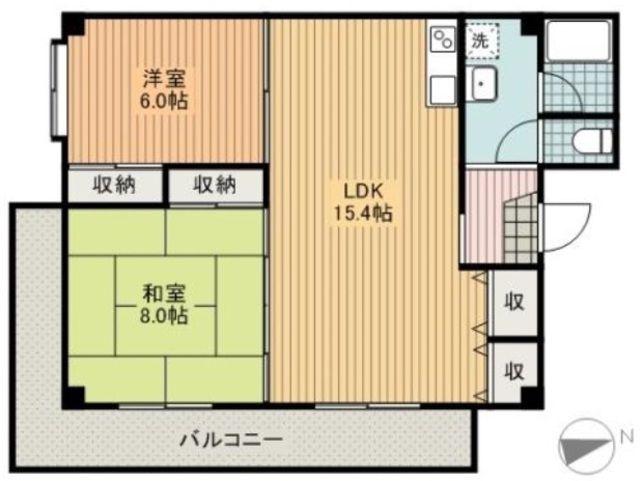 アーバンステージ(2LDK/2階)の間取り写真