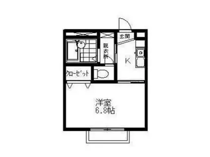 ハイム細小路(1K/2階)の間取り写真