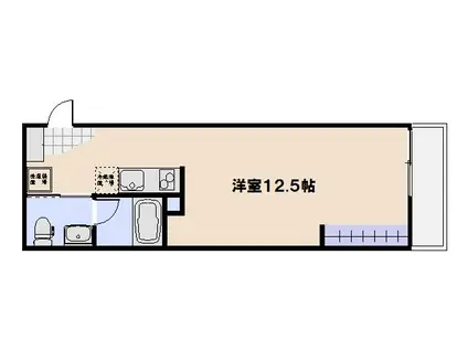 エスタディオI(ワンルーム/2階)の間取り写真