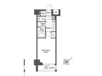 AIFLAT中目黒(1K/2階)の間取り写真