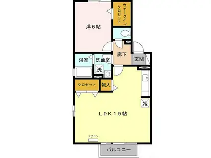 カーサ ベルデIII(1LDK/2階)の間取り写真