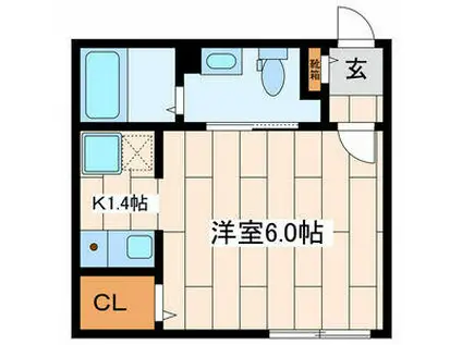 モデュロール渋谷本町(1K/2階)の間取り写真