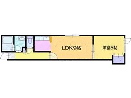 グランツリーベ晴美(1LDK/3階)の間取り写真