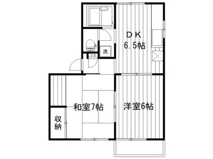 パインハイツ(2DK/2階)の間取り写真