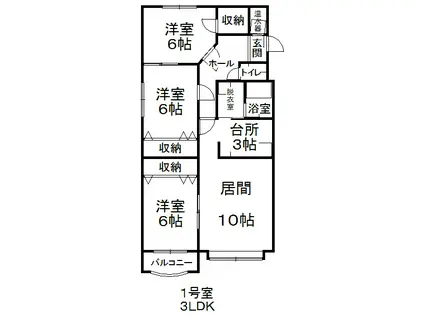 パークメゾン(3LDK/4階)の間取り写真