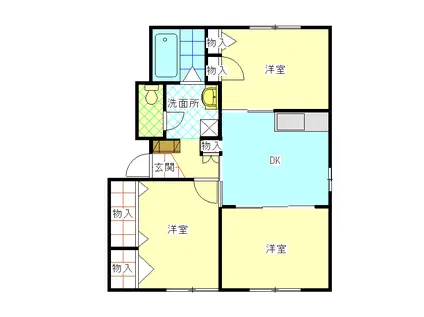 レリーフ23(3K/1階)の間取り写真