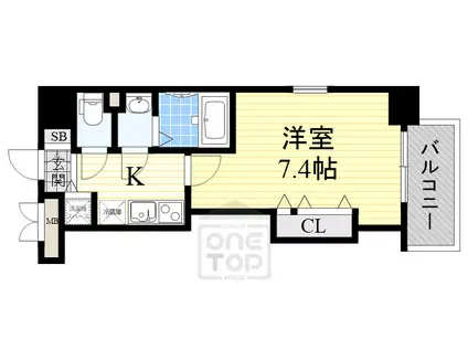 ラグゼ江坂2(1K/3階)の間取り写真
