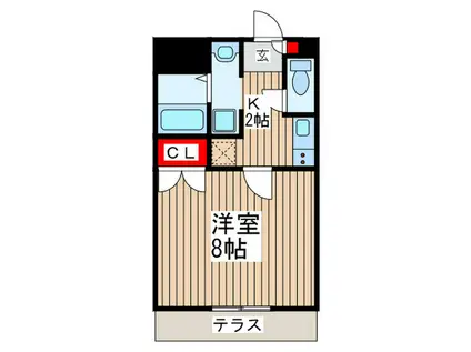 AMOUR PETIT(1K/1階)の間取り写真