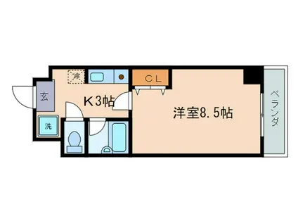 クローバーハイツIII(1K/8階)の間取り写真
