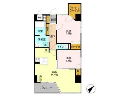 MURRAY HILL(2LDK/6階)の間取り写真