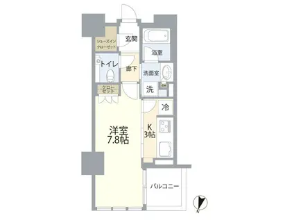 宮益坂ビルディングTHE SHIBUYA RESIDENCE(1K/13階)の間取り写真