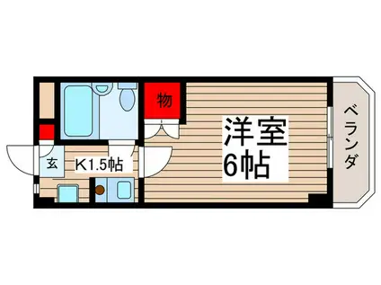 山京マンション(1K/2階)の間取り写真