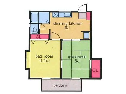 サンパティオ(2DK/2階)の間取り写真