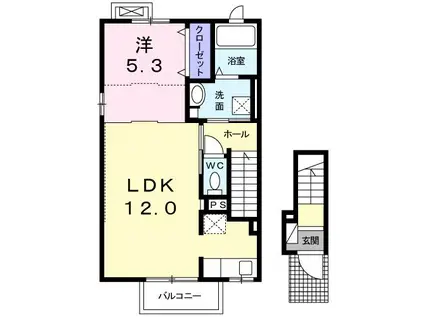 CORAL 逗子・葉山(1LDK/2階)の間取り写真