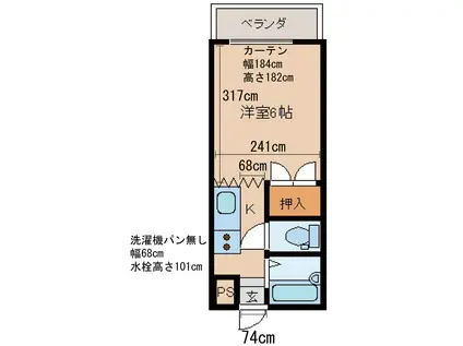 ハイム上堀(1K/2階)の間取り写真