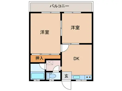 本庄リバーパーク(2DK/2階)の間取り写真