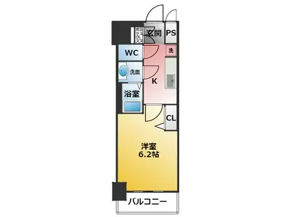 プレサンス太閤通ファシール(1K/7階)の間取り写真
